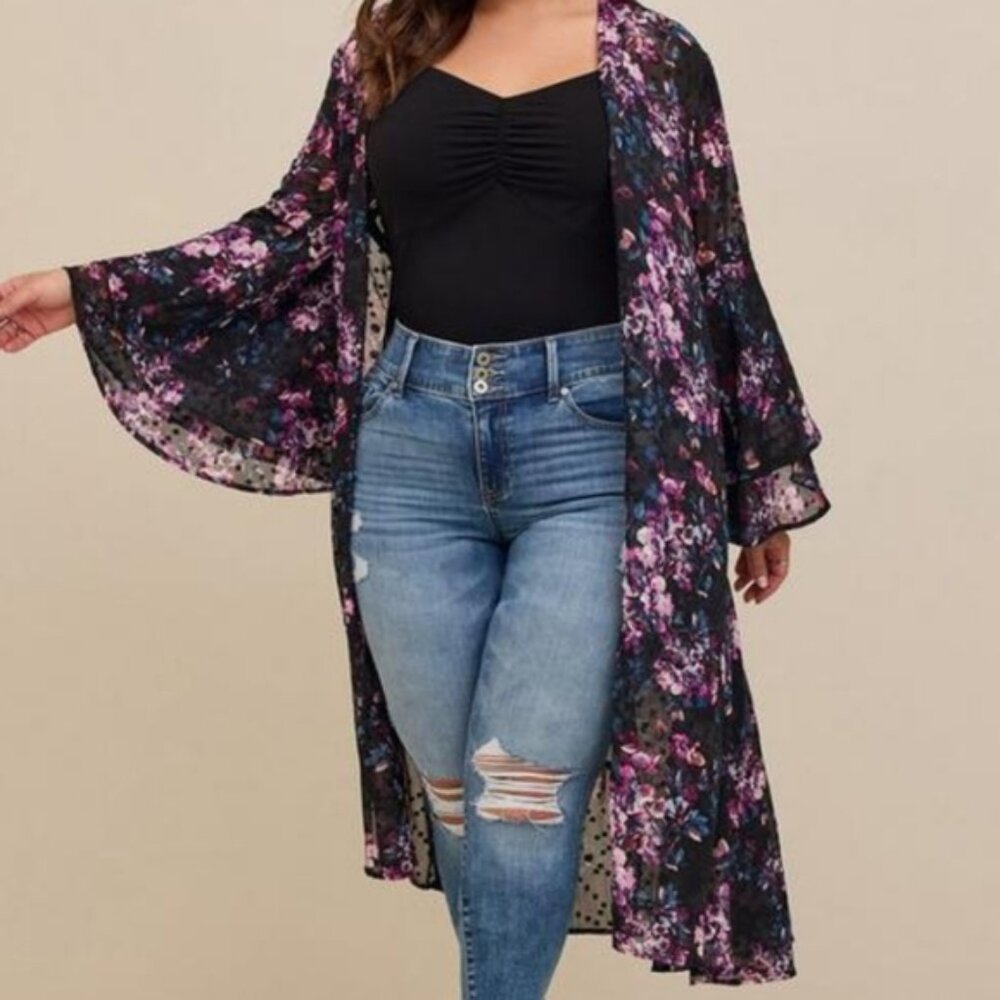Torrid Floral Kimono Size 0 #2233